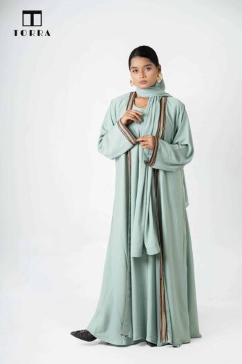 KASHFIYA ABAYA | SEA FOAM GREEN